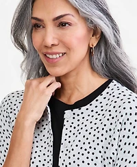 Style & Co Women's Printed Crew-Neck Button-Down Cardigan Sweater, Macy's Exclusive
