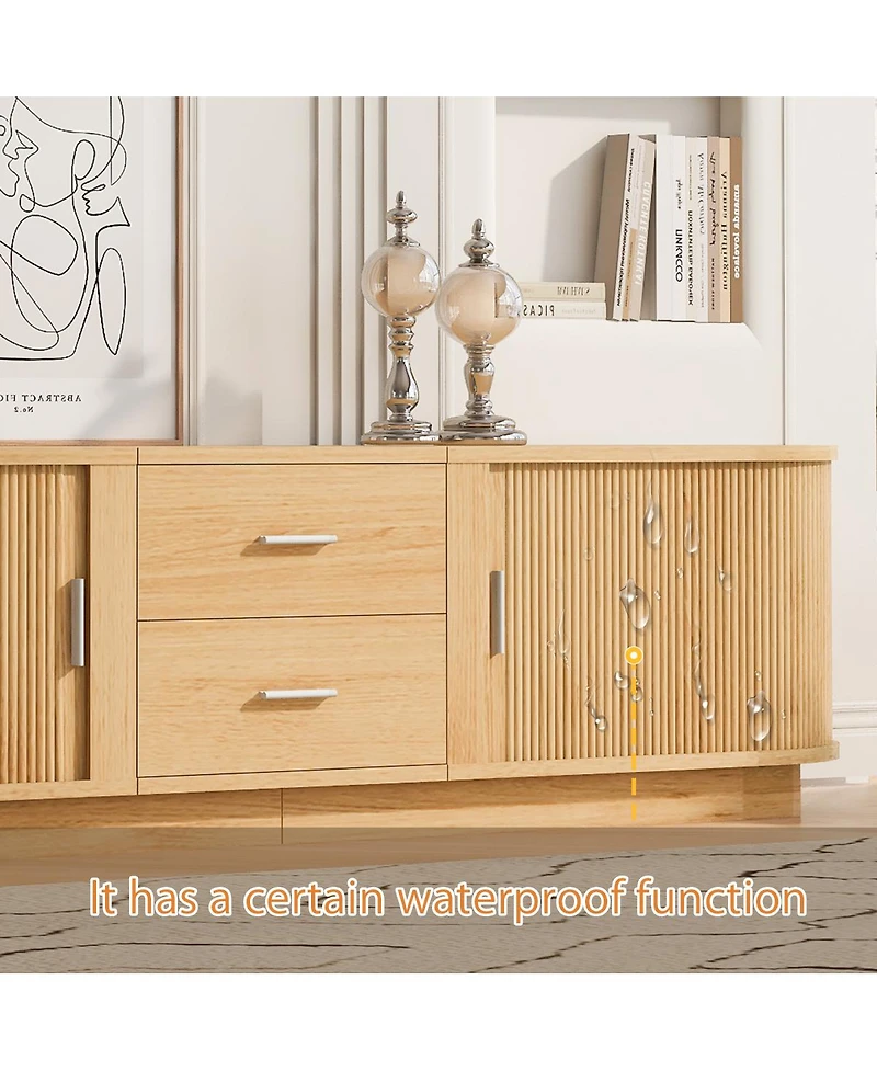 Streamdale Furniture Modern Tv Stand with Hidden Storage and Rounded Corners for 65''-70'' TVs