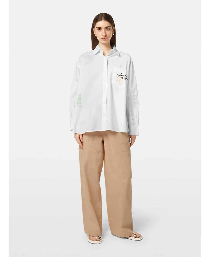 Scotch & Soda Women's Embroidered Poplin Shirt,