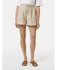 Scotch & Soda Women's High Rise Lurex Stripe Printed Short