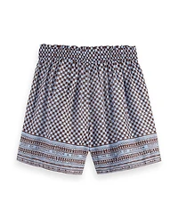 Scotch & Soda Women's High Rise Lurex Stripe Printed Short