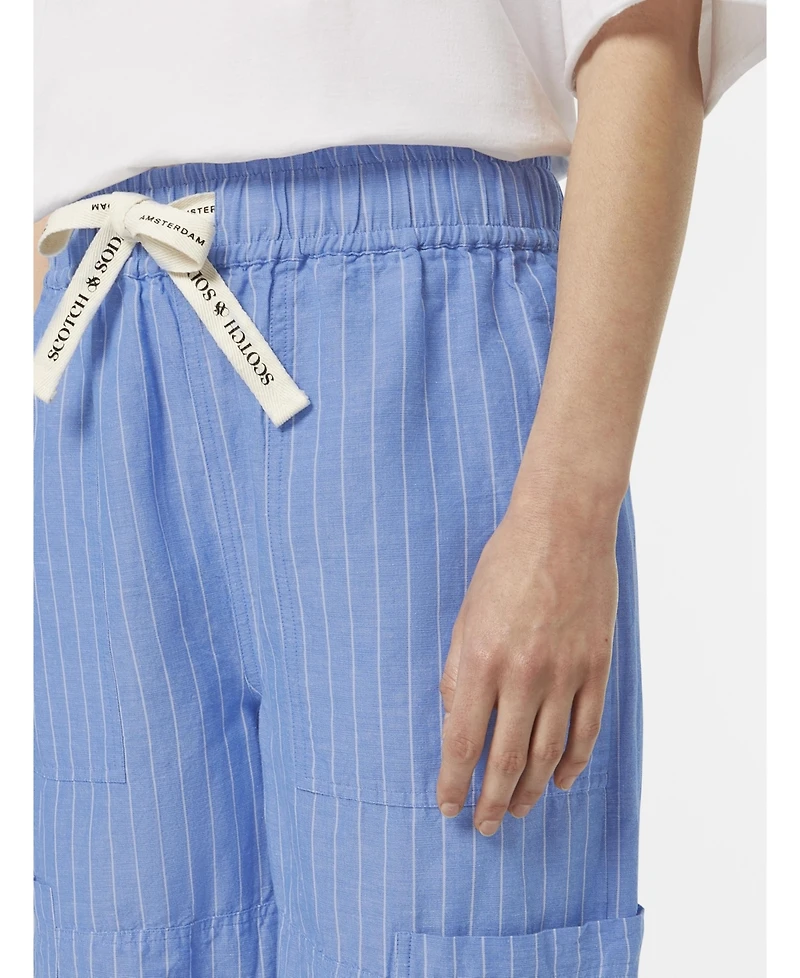 Scotch & Soda Women's Noa High-Rise Wide-Leg Pull On Cargo Pant