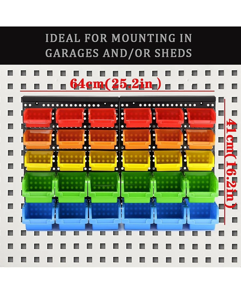 Xdovet Wall Mounted Storage Bin Rack Organizer Hardware Parts Diy