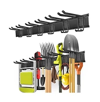 Xdovet Organizer Wall Mount Rails Double-layer Hooks Garden Rack Yard Tools Shed