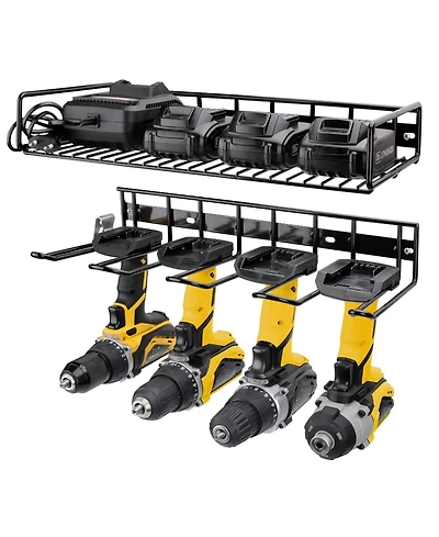 Xdovet Wall Mounted Power Tool Organizer Holder Heavy Duty Utility Stor Rack For Hand Tools Cordless Drill Workshop Shed Garhome