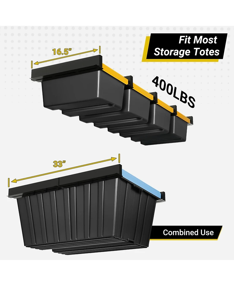 Xdovet Overhead Ceiling Rack 4-Bin Storage System