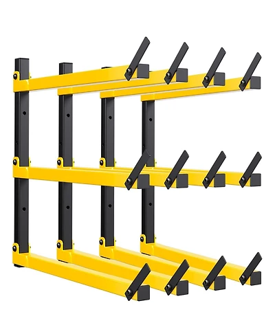 Xdovet Lumber Storage Rack Wall Mounted Metal Folding 3-Level Heavy Duty