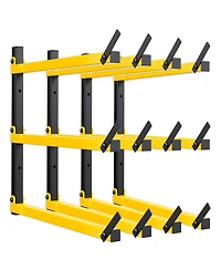 Xdovet Lumber Storage Rack Wall Mounted Metal Folding 3-Level Heavy Duty