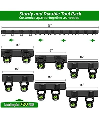 Xdovet Garden Tool Organizer Wall Mount with Hooks Straps Holder