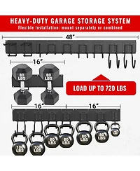 Xdovet Wall Mount Garden Tool Organizer Rack with 9 Hooks