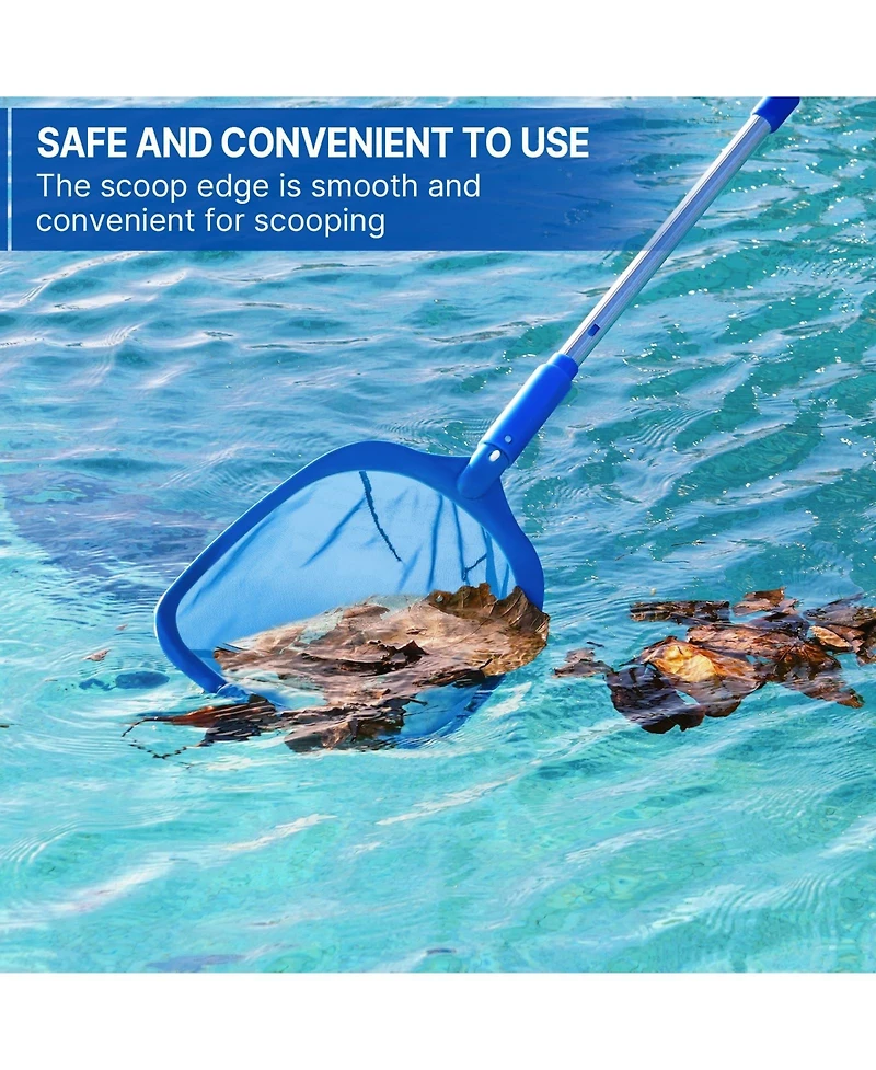 Xdovet Pool Skimmer Net Telescopic Pole Fine Mesh Aluminum Frame - C