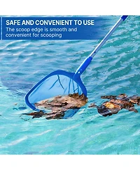Xdovet Pool Skimmer Net Telescopic Pole Fine Mesh Aluminum Frame - C