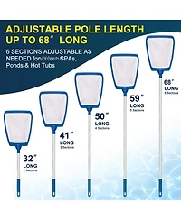 Xdovet Pool Skimmer Net Pole Ultra Fine Mesh Aluminum Leaf Spa Hot Tub