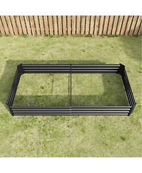 Streamdale Furniture 2Piece 8x4x1ft Metal Raised Rectangle Garden Planter Beds