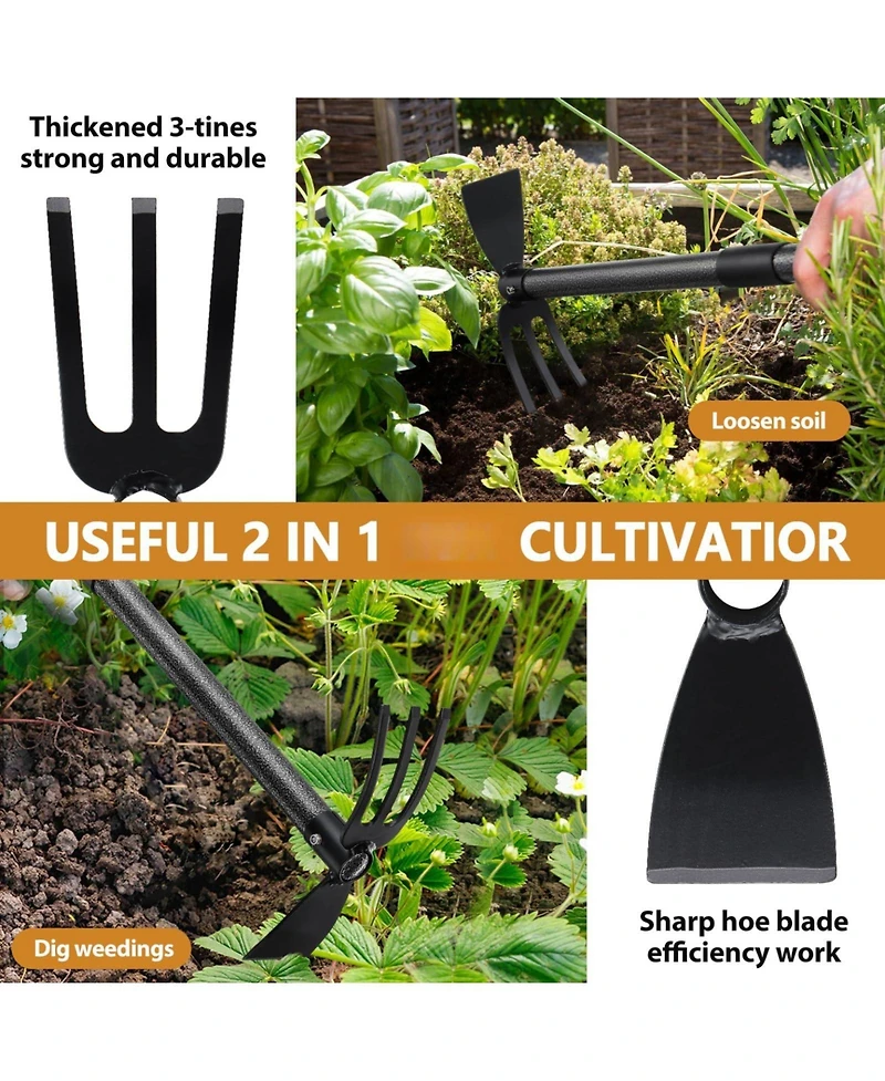 Xdovet Garden Hoe 2-in-1 Dual-head Weeding Cultivator