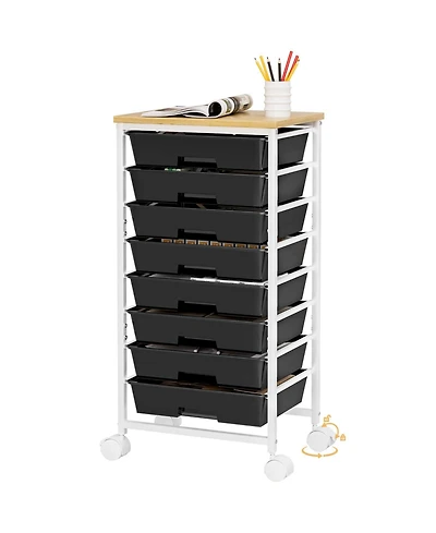 Xdovet Rolling Stordrawer Cart 8-Drawer Anti-fall Lockable Wheels