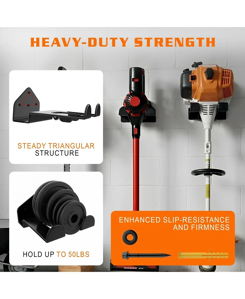 Xdovet Trimmer Rack Rubber Coating Weed Eater Hanger Tool Holder Organizer Hooks Garden Power Tool Chainsaw Leaf Blower Hedge
