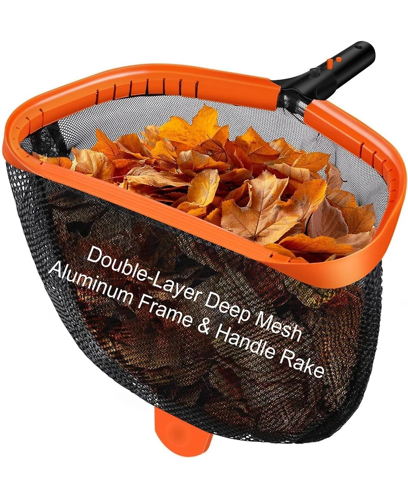 Xdovet Pool Net Skimmer Double-layer Aluminum Frame Leaf Rake