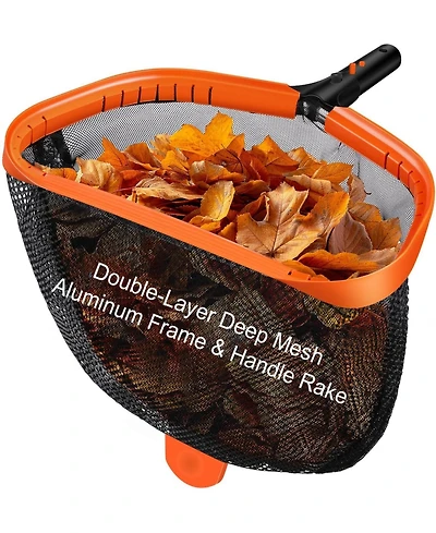 Xdovet Pool Net Skimmer Double-layer Aluminum Frame Leaf Rake