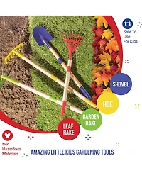 Xdovet Garden Tool Set Wooden Shovel Rake Hoe Leaf