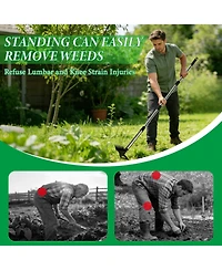 Xdovet Weed Puller Long Handle Garden Hoe Rake Tool