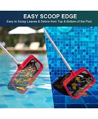 Xdovet Pool Skimmer Net Double-Layer Netting Bag Reinforced Frame Leaf Grid