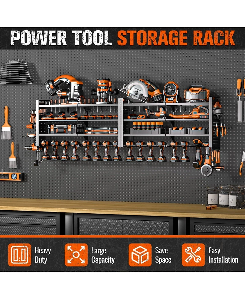 Xdovet Power Tool Organizer Wall Mount Drill Holder Garage Workshop