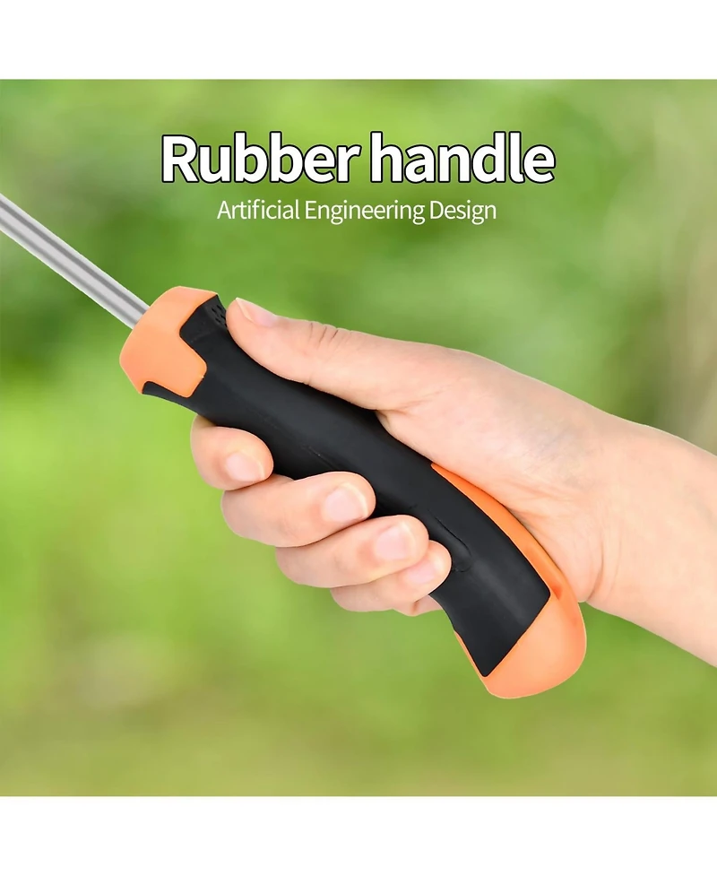 Xdovet Manual Weed Puller Tool Stainless Steel Garden Weeder Hand Remover Rubber Handle