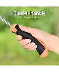 Xdovet Manual Weed Puller Tool Stainless Steel Garden Weeder Hand Remover Rubber Handle