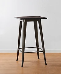 Glitzhome 41.25" Steel Square Elm Bar Table