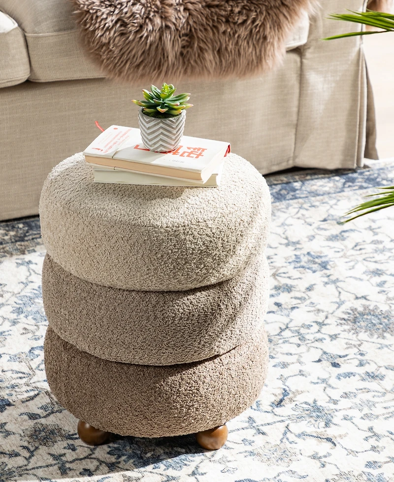 Glitzhome Modern 19" Gradient Upholstered Storage Ottoman or Accent Stool