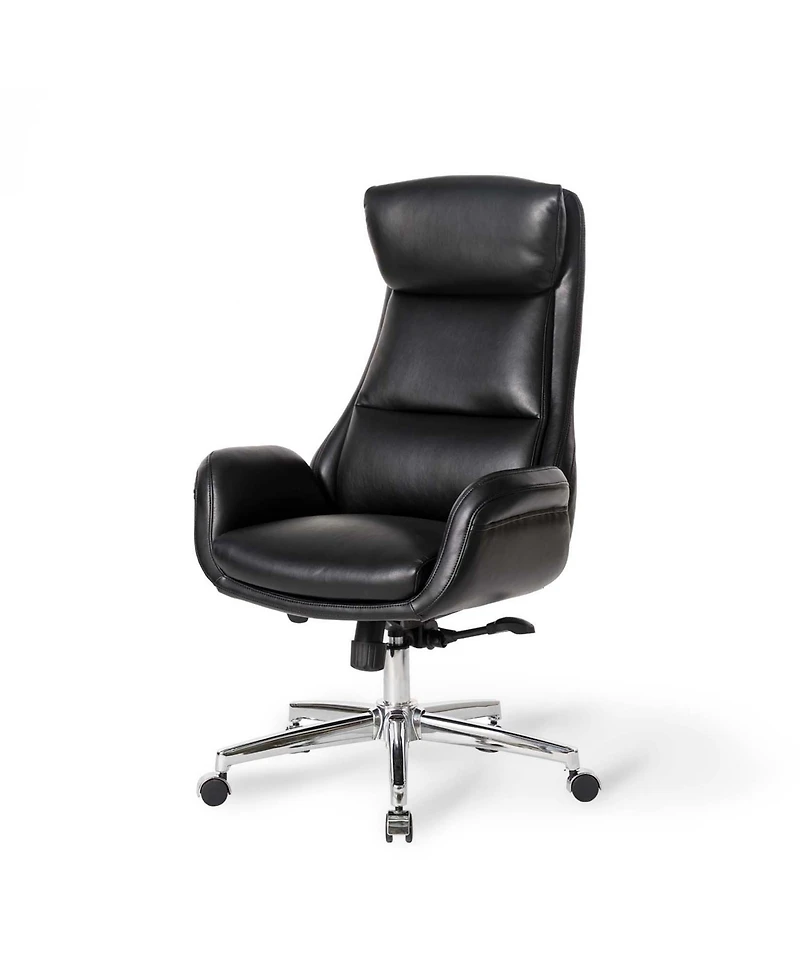 Glitzhome Mid-Century Modern 47.75" Leatherette High Back Office Chair