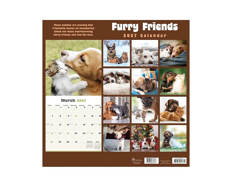 Tf Publishing Paper Goods 2027 Furry Friends Wall Calendar
