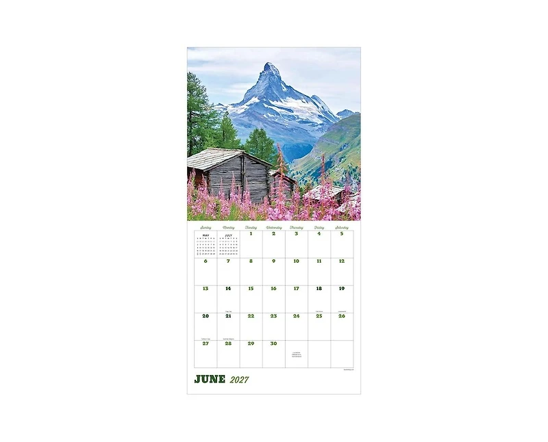 Tf Publishing Paper Goods 2027 Mountains Wall Calendar