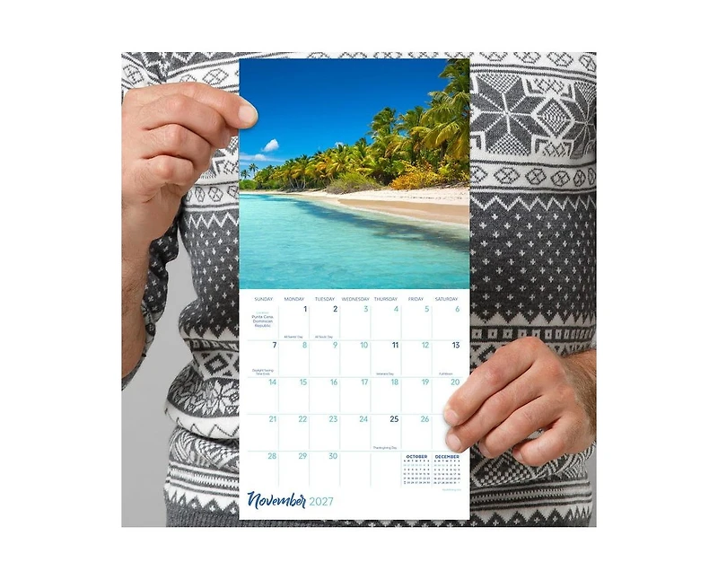 Tf Publishing Paper Goods 2027 Tropical Beaches Mini Calendar
