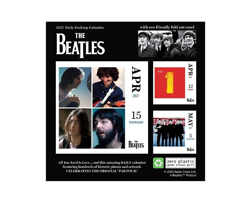 Tf Publishing Paper Goods 2027 The Beatles Daily Desktop Calendar