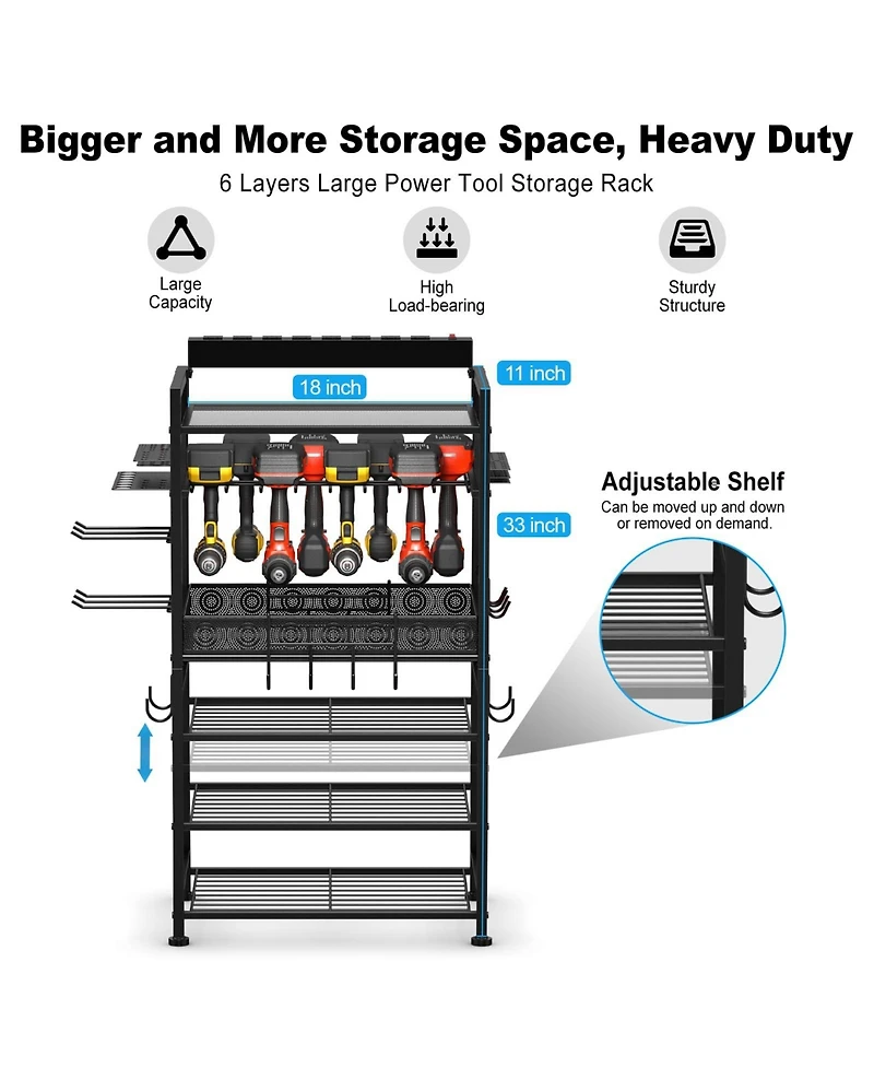 Xdovet Power Tool Organizer Floor Stand Charging Station Drill Holder