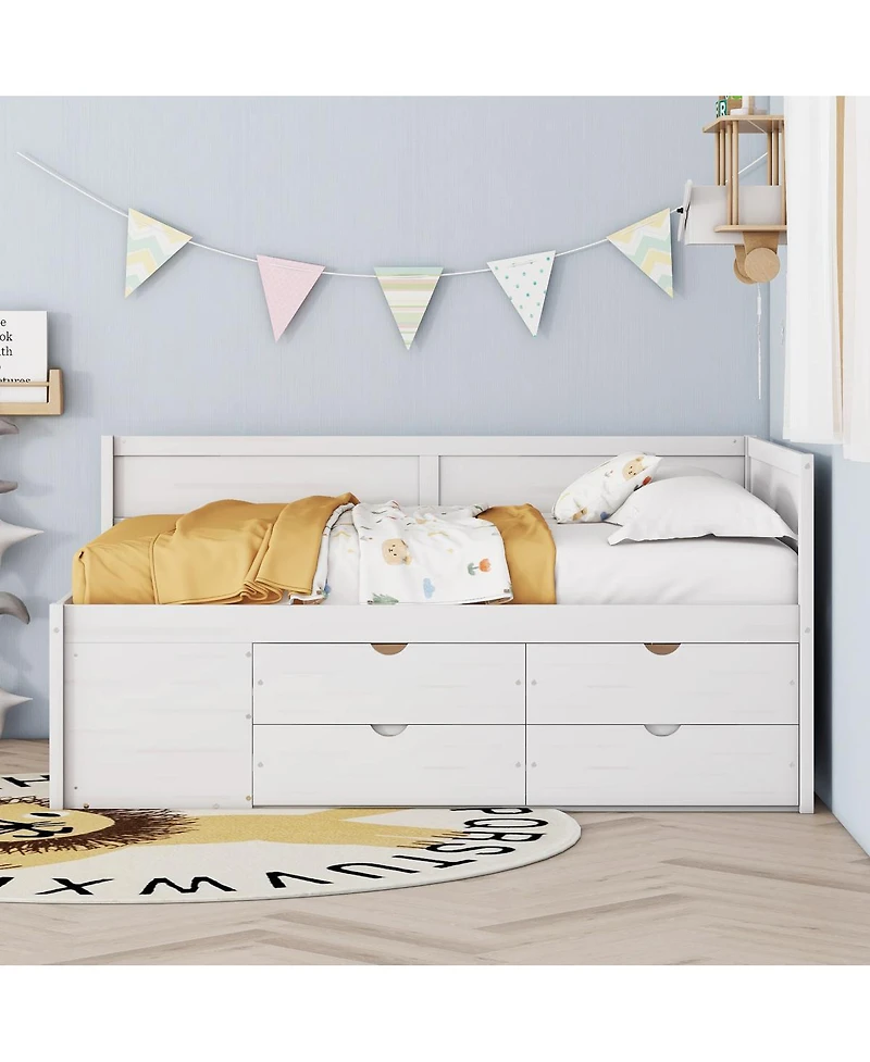 Streamdale Furniture Full Size Daybed with Drawers and Shelves