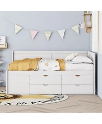 Streamdale Furniture Full Size Daybed with Drawers and Shelves