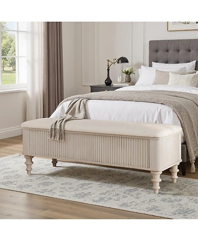 Streamdale Furniture 50.8-inch Multi-Functional Linen Storage Ottoman Bench