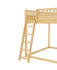 Streamdale Furniture Loft Bed with Upholstered Headboard Storage Ladder and Slide