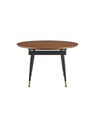Streamdale Furniture Oval Extendable Dining Table with Metal Legs Seats 6-10