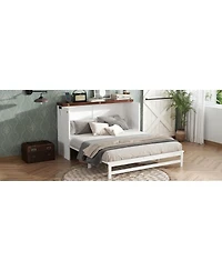 Streamdale Furniture Queen Murphy Bed Cabinet with Storage Charging Station and Usb Port