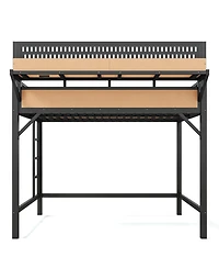 Streamdale Furniture Metal Loft Bed with Storage Usb Ports and Led Lights