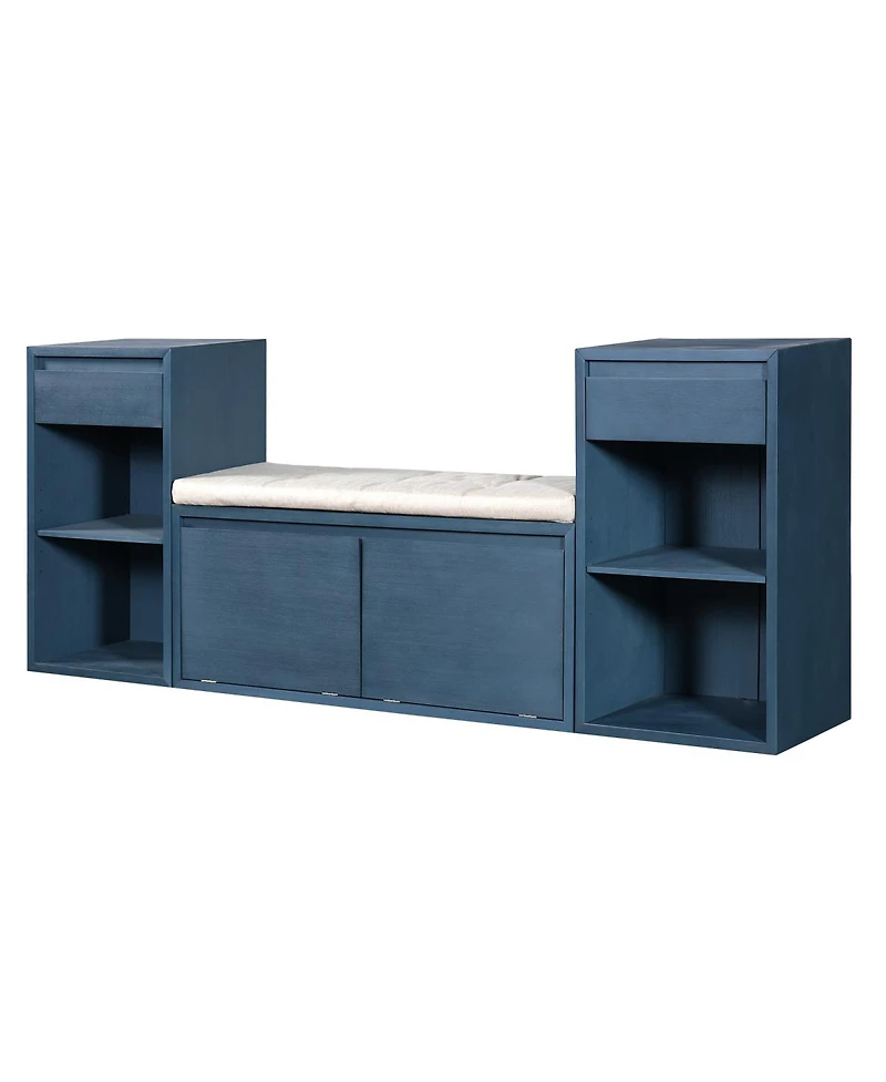 Streamdale Furniture All-in-One Entryway Storage Bench with Cushion and Drawers