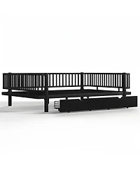 Streamdale Furniture Queen Size Metal Platform Bed with Storage Drawers