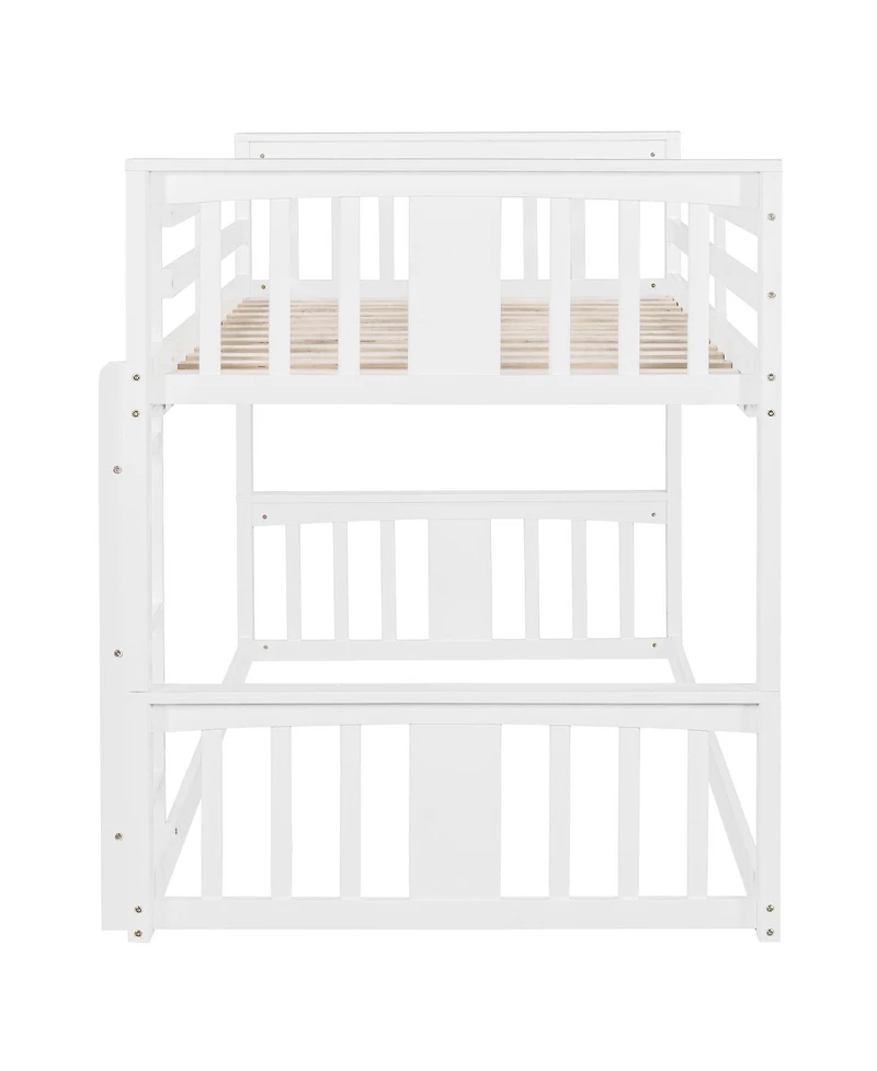 Streamdale Furniture Twin Over Twin Bunk Bed with Ladder