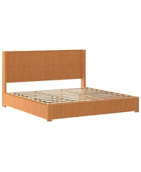 Streamdale Furniture Solid Wood King Platform Bed Frame with Headboard Easy Assembly