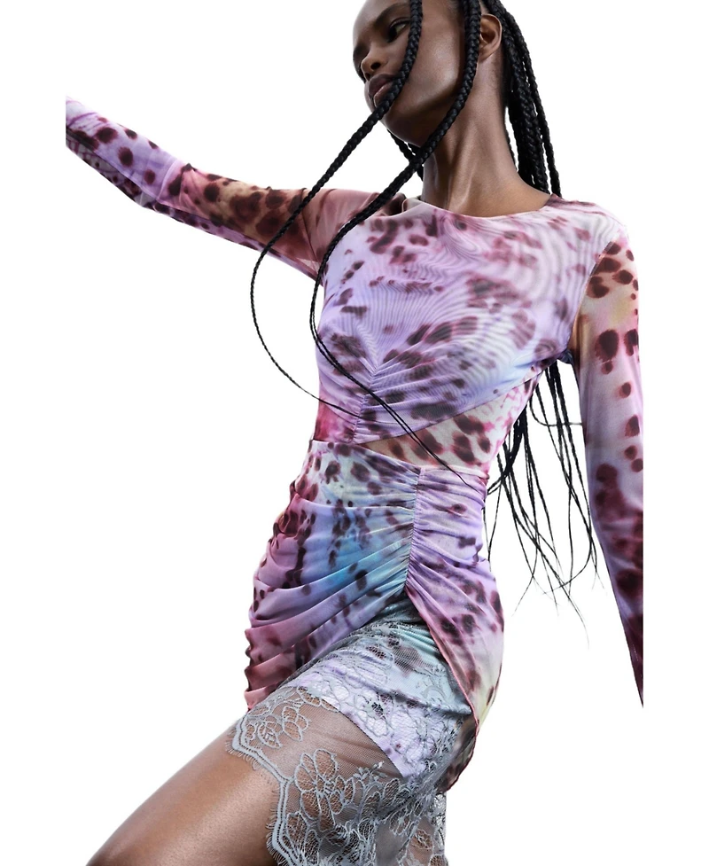 Desigual Women's Draped lace dress