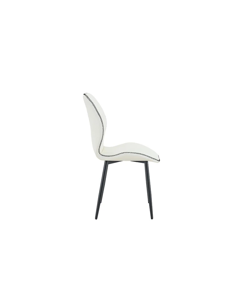Streamdale Furniture 4-Pack Luxury Pu Leather Dining Chairs with Adjustable Metal Legs